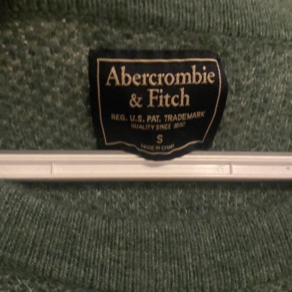 A&F ABERCROMBIE & FITCH Sage Green Zip Detail Cozy Knit Pullover Sweater Small - Picture 4 of 6